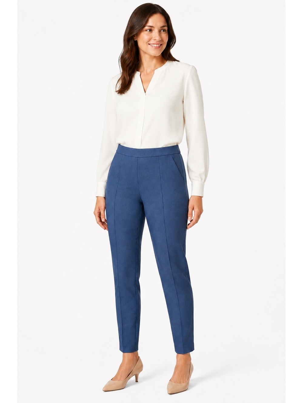 New Directions Blue Millennium Pull On Slim Leg Dress Pants Women's XL NWOT